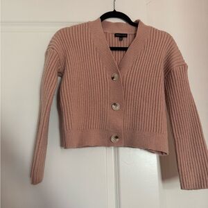 Kendall & Kylie Pink Ribbed Button Cardigan